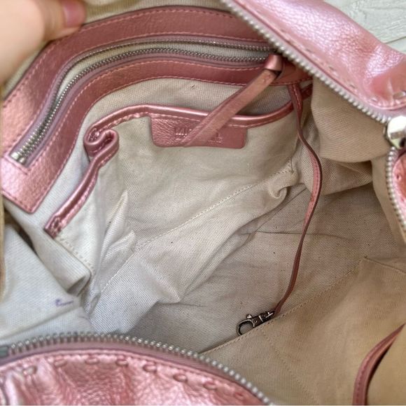 MICHAEL KORS Metallic Pink Western Gma Bedford Mercer Fulton Tote Handbag - Picture 8 of 10